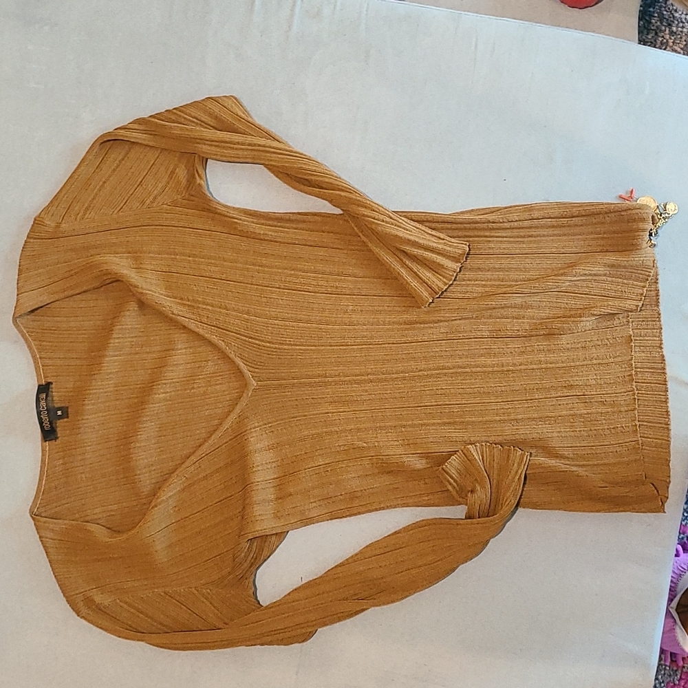 Brown stretchy long sleeve shirt Roberto cavalli